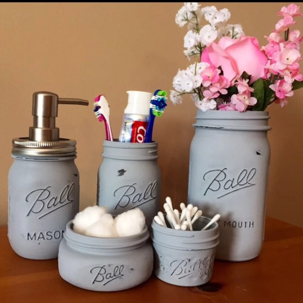 Mason Jar Bathroom Set
